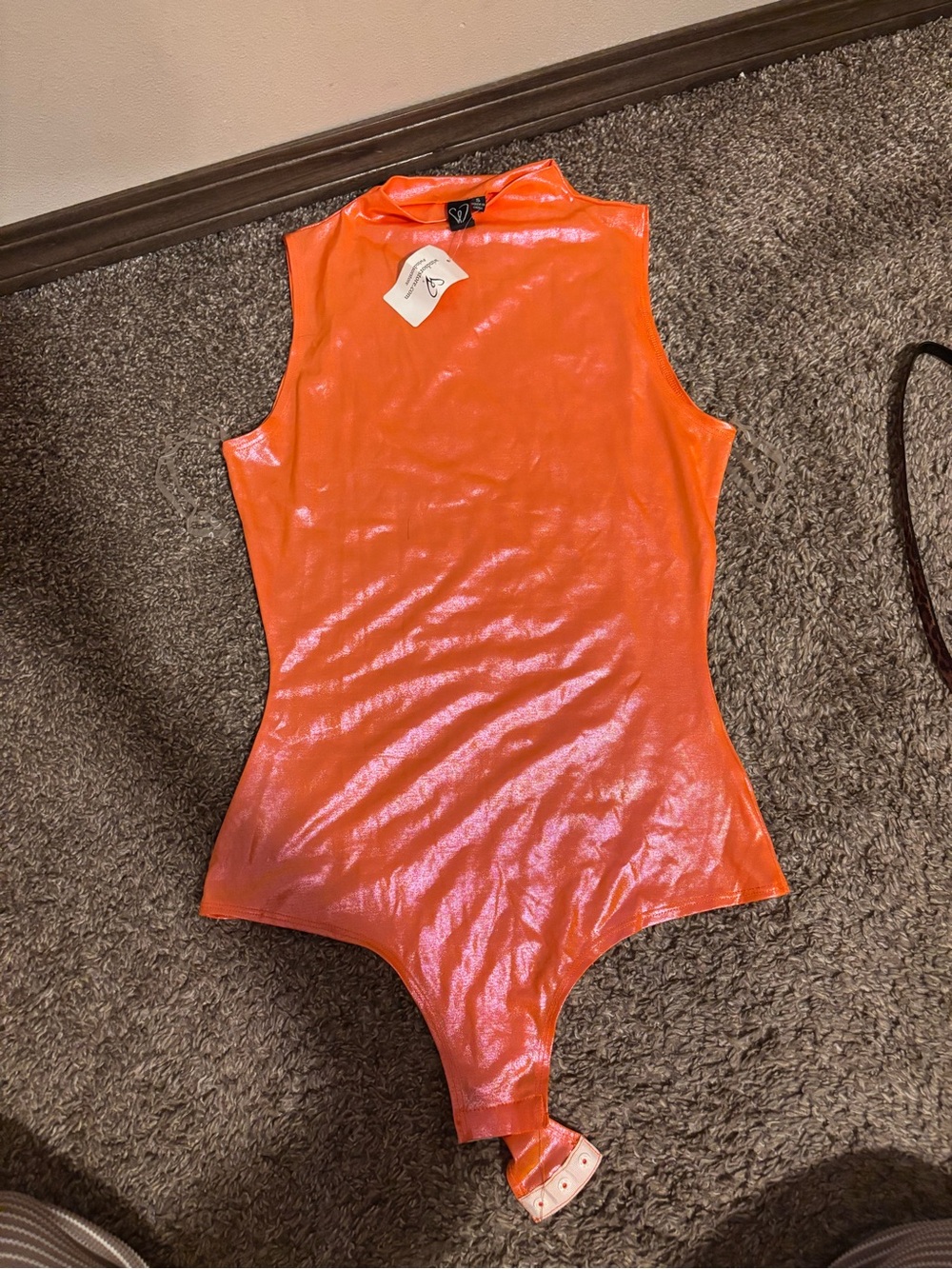 Windsor Shimmering Orange Sleeveless Bodysuit